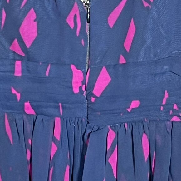 BCBGeneration Blue Purple Sleeveless V Neck Mini Dress Size 8 - Picture 9 of 10